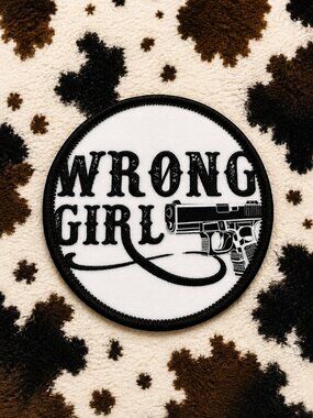 Wrong Girl Western Sublimation DYI Fabric Hat Patch Glue Iron On Sew Hat Patch